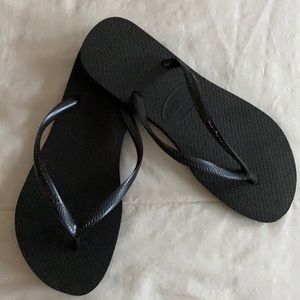 HAVAIANAS Black rubber flip-flop sandals🖤🩴 37-38